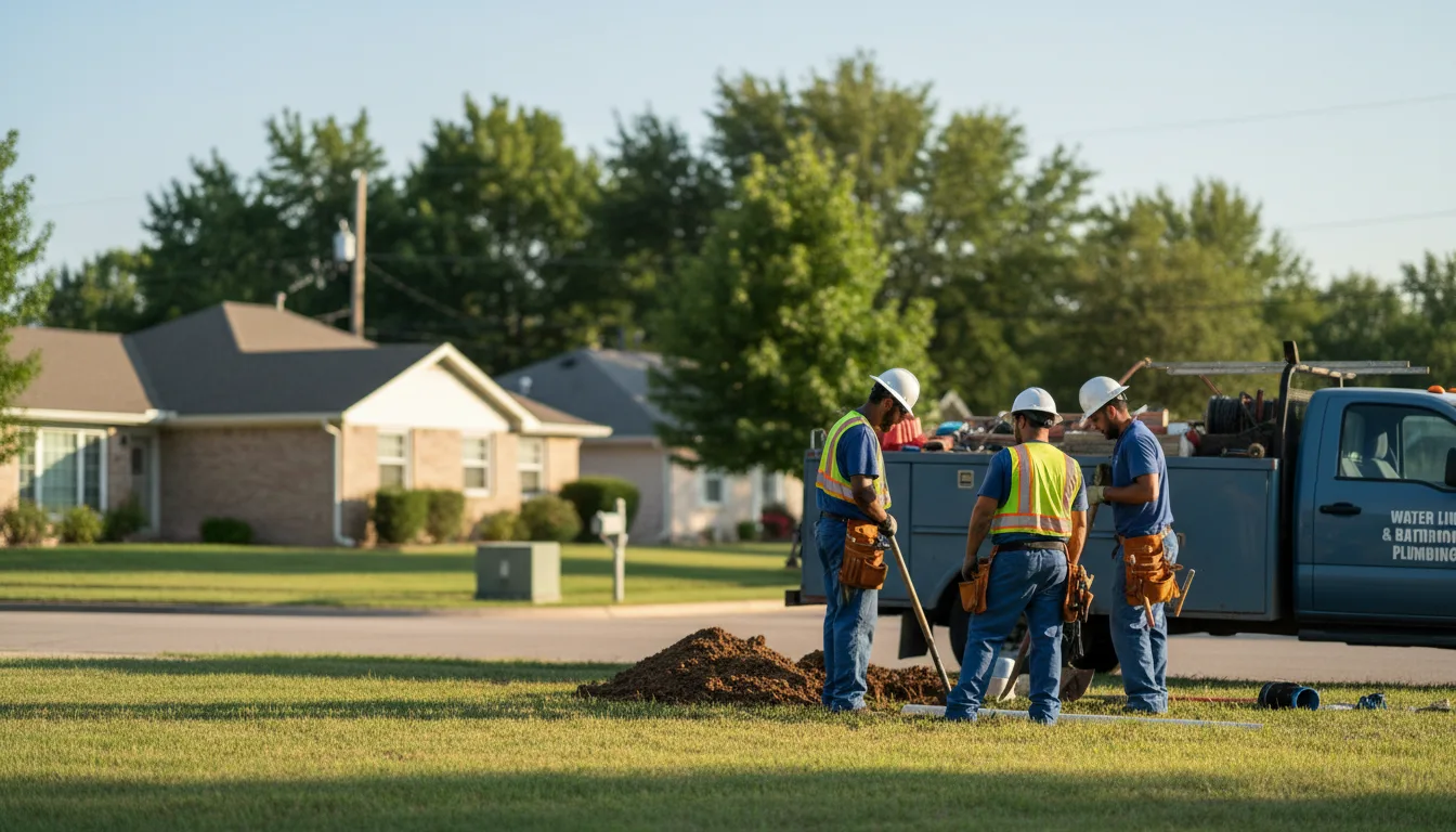 Residential water line and bathroom plumbing service in Old Glory, TX